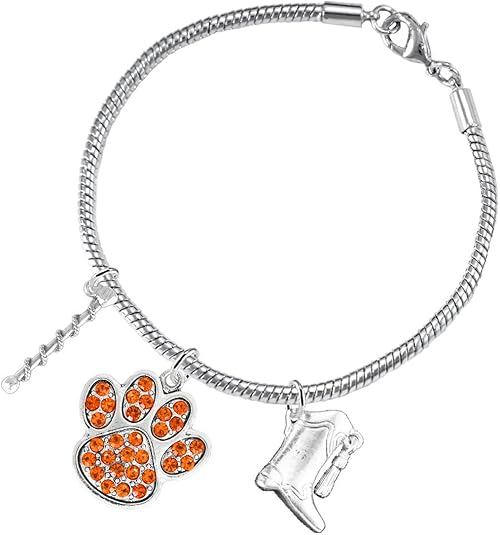 The, Majorette Jewelry Orange Crystal Paw Hypoallergenic Adjustable, Safe-Nickel, Lead Free