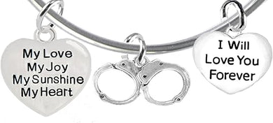 Policeman, Deputy Sheriff, My Love, My Joy, My Sunshine, I Will Love You Forever, Hypoallergenic Adjustable Nickle, Lead Free