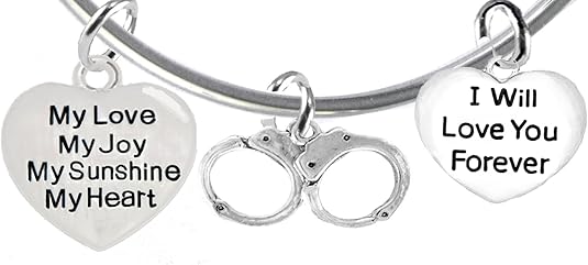 Policeman, Deputy Sheriff, My Love, My Joy, My Sunshine, I Will Love You Forever, Hypoallergenic Adjustable Nickle, Lead Free