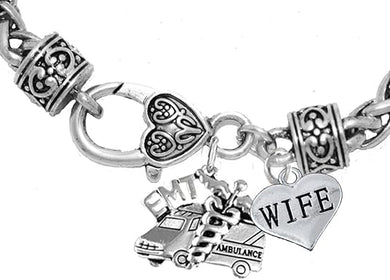 EMT, Wife Adjustable Necklace, Hypoallergenic, Safe-Nickel, Lead, Cadmium Free
