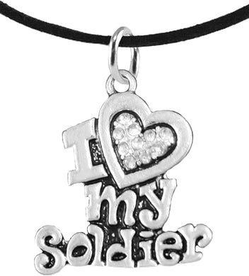 Army, I Love My Soldier, Adjustable Necklace Hypoallergenic, Safe-Nickel, Lead, Cadmium Free