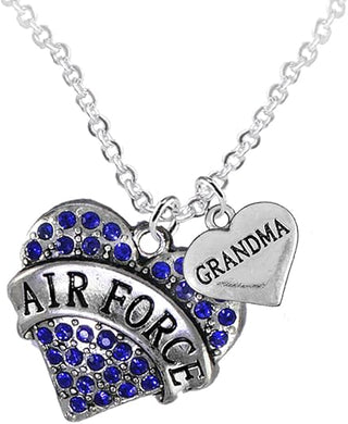 Air Force Grandma Heart Necklace, Adjustable, Hypoallergenic, Will NOT Irritate Anyone with Sensitive Skin. Safe- Nickel, Lead and Cadmium Free