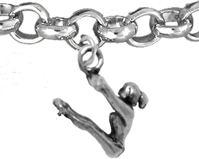 Gymnast Swinging On Rings Charm Bracelet - Safe, Nickel, Lead & Cadmium Free!