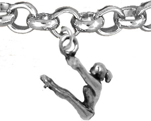 Gymnast Swinging On Rings Charm Bracelet - Safe, Nickel, Lead & Cadmium Free!