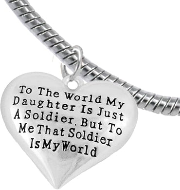 Army, Enlisted Daughter, My Daughter is My World, Hypoallergenic, Safe-Nickel, Lead, Free