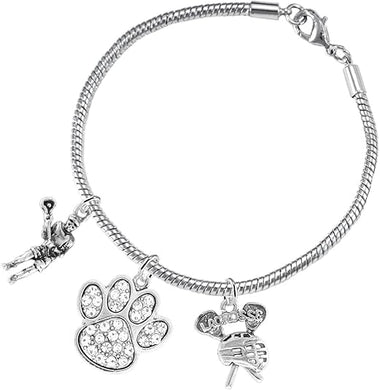 Lacrosse Jewelry, Orange Crystal Paw Jewelry, Hypoallergenic Safe-Nickel, Lead and Cadmium Free!