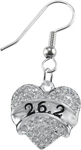 26.2 Running Crystal Heart Earring-Hypoallergenic Nickel, and Lead Free!