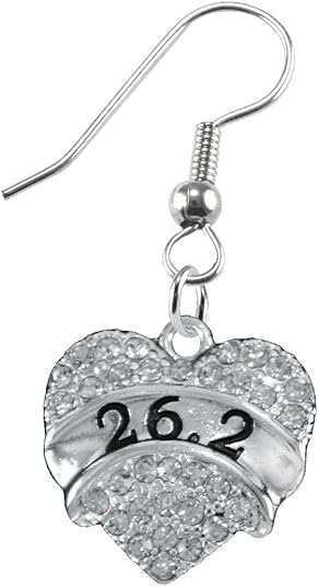 26.2 Running Crystal Heart Earring-Hypoallergenic Nickel, and Lead Free!