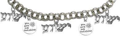 Messianic You Are My Sunshine And Yeshua Charm Bracelet,Adjustable, Hypoallergenic, Safe-Nickel, Lead, Cadmium Free