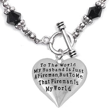 My Firefighter is My World, Wife Bracelet, Hypoallergenic, Safe-Nickel, Lead, Cadmium Free