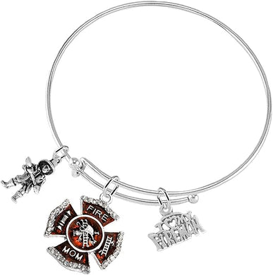 Fire Mom I Love My Fireman, Firefighter, Adjustable Hypoallergenic, Safe-Nickel Free