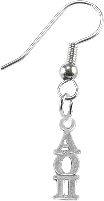Alpha Omicron Pi Earrings, Safe- Hypoallergenic Nickel, Lead Free Licensed Sorority Jewelry Manufacturer
