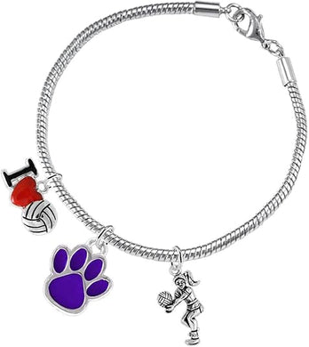 Purple Paw Volleyball, Adjustable, Safe-Hypoallergenic, Nickel, Lead Free