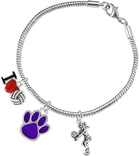 Purple Paw Volleyball, Adjustable, Safe-Hypoallergenic, Nickel, Lead Free