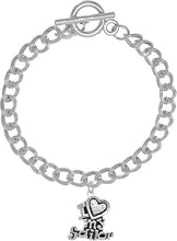 Navy, I Love My Sailor, Crystal Heart, Bracelet, Hypoallergenic, Safe-Nickel, Lead, Free