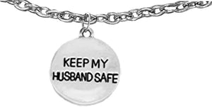 Keep My Husband Safe, Adjustable Foot Anklet,Hypoallergenic-Safe Nickel,Lead,And Poisonous Cadmium Free.