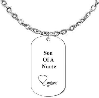 Son Of A Nurse Dog Tag On A Adjustable Cable Chain Necklace. 18 To 21 Inches. What A Great Gift For Yourself, Or Somebody Special.As A Gift No Worry About What Size They Wear
