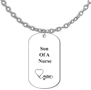 Son Of A Nurse Dog Tag On A Adjustable Cable Chain Necklace. 18 To 21 Inches. What A Great Gift For Yourself, Or Somebody Special.As A Gift No Worry About What Size They Wear