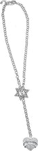 Jewish Bubbe Rolo Chain Necklace Hypoallergenic, Crystal Heart And Star Of David, Safe-Nickel, Lead, And Cadmium Free