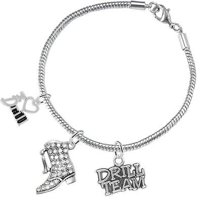 Drill Team Jewelry, Cute Looking 3 Charm Bracelet Hypoallergenic, Safe-Nickel, Lead, and Cadmium Free