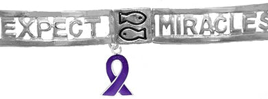 Cancer Jewelry, Expect Miracles, The Original Hypoallergenic, Safe-Nickel, Lead, Cadmium Free, Adjustable Stretch Bracelet
