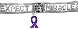 Cancer Jewelry, Expect Miracles, The Original Hypoallergenic, Safe-Nickel, Lead, Cadmium Free, Adjustable Stretch Bracelet