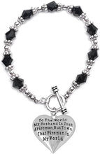 My Firefighter is My World, Wife Bracelet, Hypoallergenic, Safe-Nickel, Lead, Cadmium Free