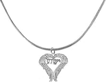 Messianic, Yeshua Between Heart Shaped Angel Wings, Christian Necklace, Hypoallergenic, Safe-Nickel, Lead, Cadmium Free