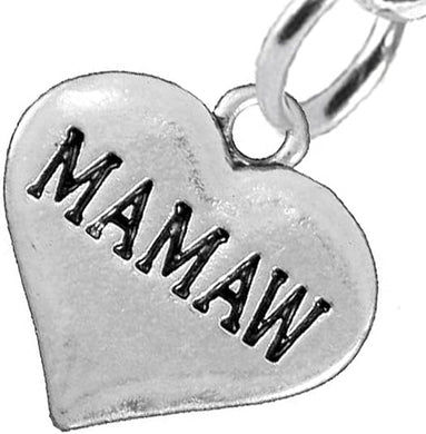 Mamaw Heart Charm Post Earring Hypoallergenic, Safe-Nickel, Lead & Cadmium Free!