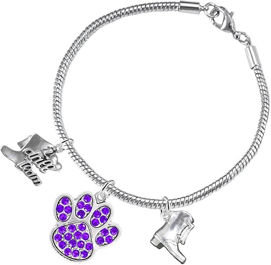 The, Drill Team Jewelry Purple Crystal Paw Hypoallergenic Adjustable, Safe-Nickel, Lead Free