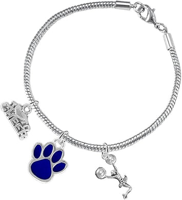 Blue Paw Cheer 3 Charm Bracelet Safe-Hypoallergenic, Nickel, Lead and Cadmium Free