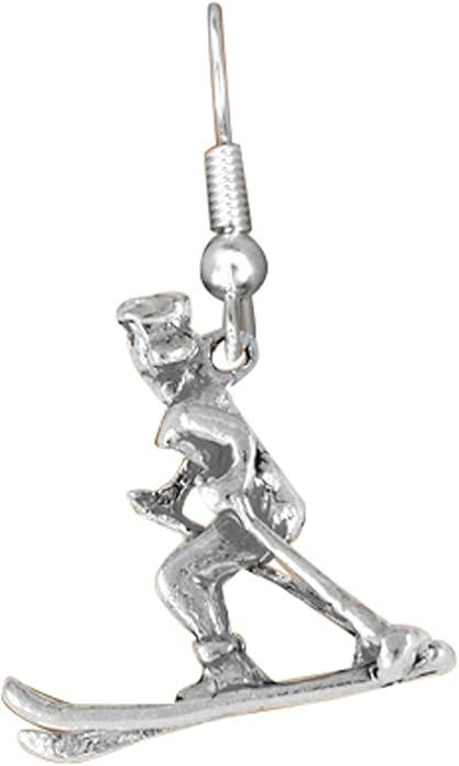 Snow Skier Hypoallergenic Earring, Safe-Nickel, Lead & Cadmium Free!