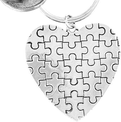 Autism Heart Key Chain, Hypoallergenic Adjustable Necklace. Nickel and Lead Free