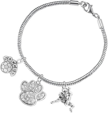 The, Soccer Jewelry Crystal Paw Hypoallergenic Adjustable, Safe-Nickel, Lead Free
