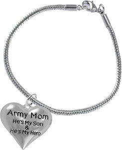 Army, My Son is My Hero Bracelet, Hypoallergenic, Safe-Nickel, Lead, Cadmium Free