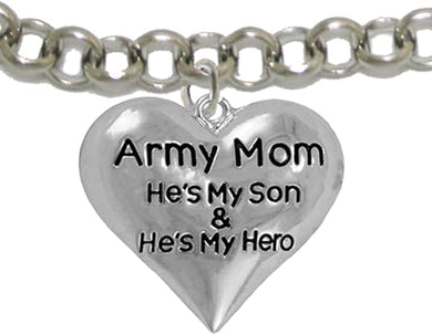 Army, My Son is My Hero Adjustable Bracelet, Hypoallergenic, Safe-Nickel, Lead, Cadmium Free