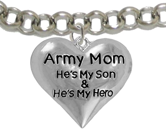 Army, My Son is My Hero Adjustable Bracelet, Hypoallergenic, Safe-Nickel, Lead, Cadmium Free