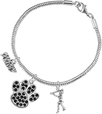The, Majorette Jewelry Black Crystal Paw Hypoallergenic Adjustable, Safe-Nickel, Lead Free