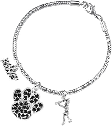 The, Majorette Jewelry Black Crystal Paw Hypoallergenic Adjustable, Safe-Nickel, Lead Free