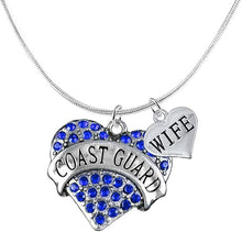 Coast Guard Wife Heart Necklace, Adjustable, Hypoallergenic, Will NOT Irritate Anyone with Sensitive Skin. Safe- Nickel, Lead and Cadmium Free