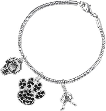 Black PawCrystal Basketball Jewelry, Adjustable, Safe-Hypoallergenic, Nickel, Lead Free