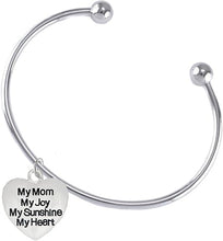 Message Jewelry, My Mom, My Joy, My Sunshine, My Heart, Adjustable, Removable Ball, Add Charms Without Tools, Hypoallergenic, Safe-Nickel, Lead, Free