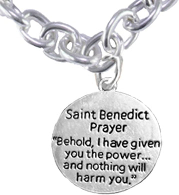Saint Benedict Protective Charm-Crucifix, and Prayer, Protect Me from Harm, from Evil, from The Devil. Nickle, Lead Free