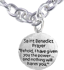 Saint Benedict Protective Charm-Crucifix, and Prayer, Protect Me from Harm, from Evil, from The Devil. Nickle, Lead Free