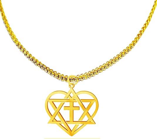 Messianic, Christain, Yeshua (Jesus) In My Heart Adjustable 14KT Goldtone Box Chain Necklace