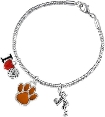 Orange Paw Volleyball, Adjustable, Safe-Hypoallergenic, Nickel, Lead Free