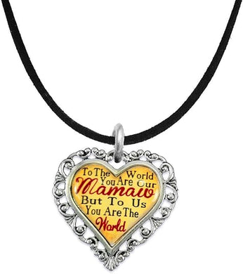Mamaw Heart Charm Necklace Hypoallergenic, Adjustable, Safe, Nickel, Lead & Cadmium Free!