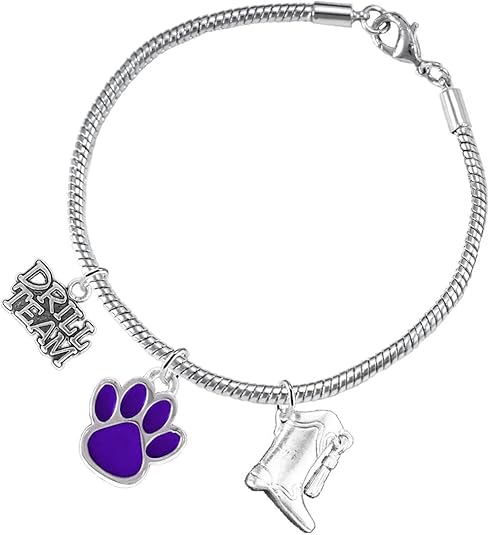 The, Drill Team Jewelry Purple Paw Hypoallergenic Adjustable, Safe-Nickel, Lead Free