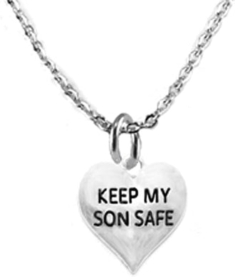 Keep My Son Safe, STERLING SILVER Solid .925 Sterling, Not Plated Or Coated. 8 Inch Necklace Chain, Nickel, Lead,And Cadmium Free