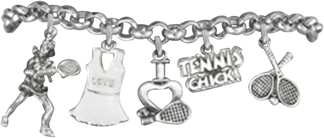 Tennis Tennis Chick, Great Gift, Hypoallergenic Bracelet, Safe-Nickel, Lead, and Cadmium Free!